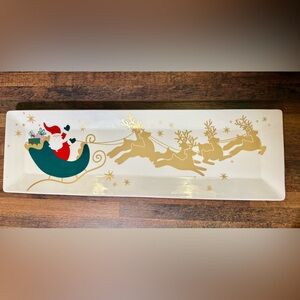 NWT Coton Colors By Laura Johnson Christmas In The Village Ceramic Serving Tray